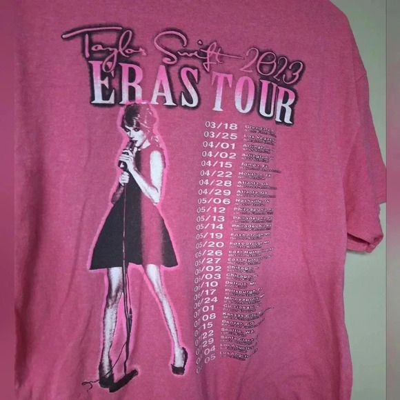 Taylor Swift The Eras Tour Womens Pink Graphic T-Shirt Delta Weight Pro Large - Picture 11 of 15